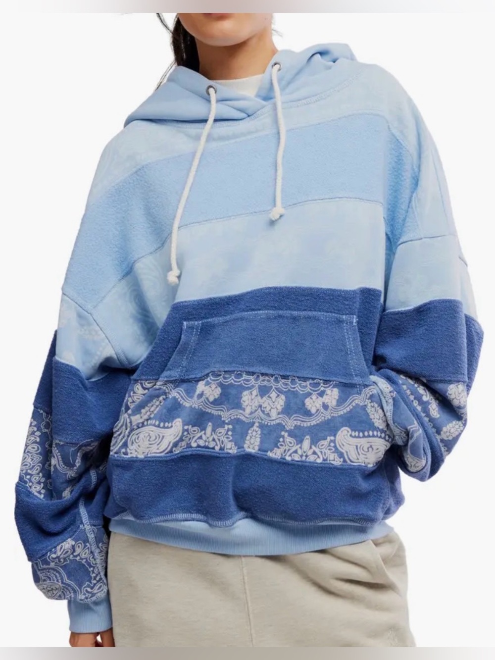 Free People Movement Final Call Bandana Appliqué Logo Hoodie